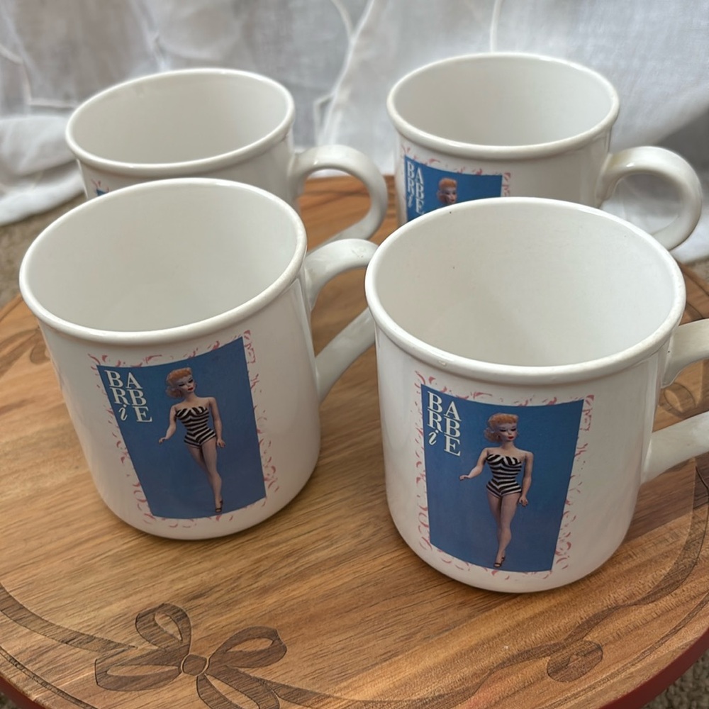 Set of 4 Barbie Nostalgic Cups by Applause—
Made in 1991